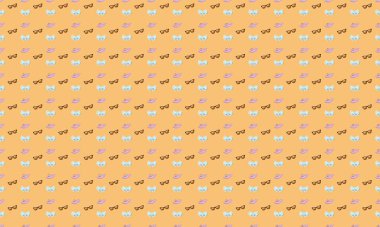 Farklı aksesuarlara sahip renkli arkaplan