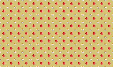 Farklı aksesuarlara sahip renkli arkaplan