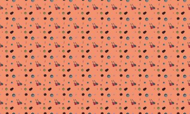 Farklı aksesuarlara sahip renkli arkaplan