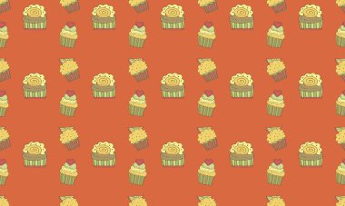 Farklı aksesuarlara sahip renkli arkaplan