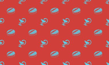 Farklı aksesuarlara sahip renkli arkaplan