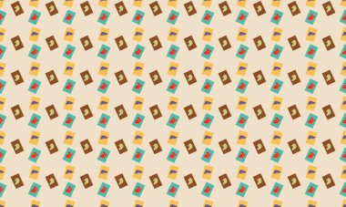 Farklı aksesuarlara sahip renkli arkaplan