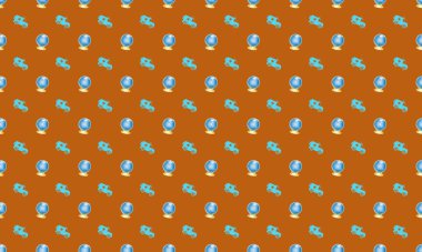 Farklı aksesuarlara sahip renkli arkaplan