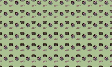 Farklı aksesuarlara sahip renkli arkaplan