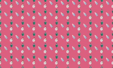 Farklı aksesuarlara sahip renkli arkaplan