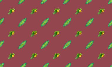 Farklı aksesuarlara sahip renkli arkaplan