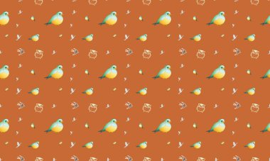 Farklı aksesuarlara sahip renkli arkaplan