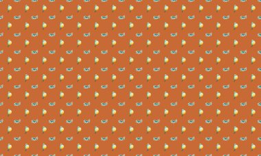 Farklı aksesuarlara sahip renkli arkaplan