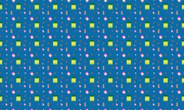 Farklı aksesuarlara sahip renkli arkaplan