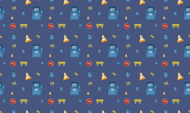 Farklı aksesuarlara sahip renkli arkaplan