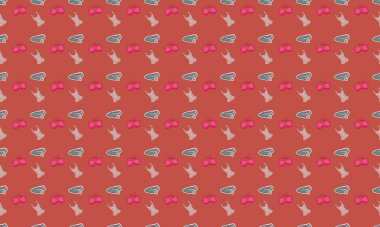 Farklı aksesuarlara sahip renkli arkaplan