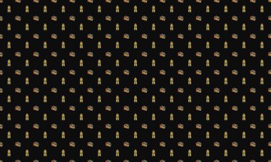 Farklı aksesuarlara sahip renkli arkaplan