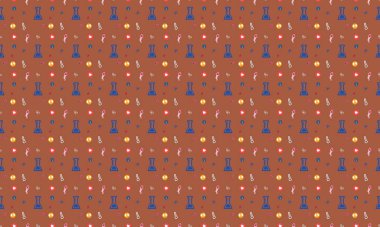 Farklı aksesuarlara sahip renkli arkaplan