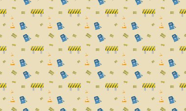 Farklı aksesuarlara sahip renkli arkaplan