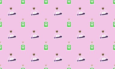 Farklı aksesuarlara sahip renkli arkaplan