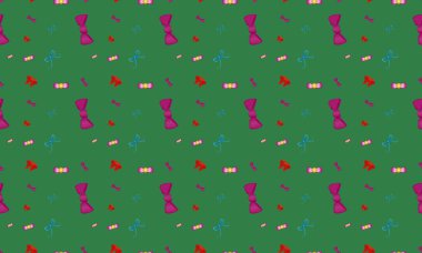 Farklı aksesuarlara sahip renkli arkaplan