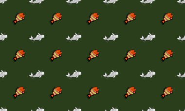 Farklı aksesuarlara sahip renkli arkaplan