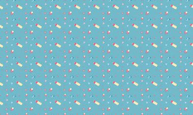 Farklı aksesuarlara sahip renkli arkaplan