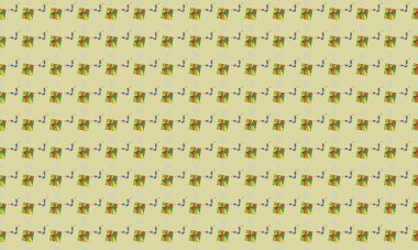 Farklı aksesuarlara sahip renkli arkaplan