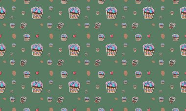 Farklı aksesuarlara sahip renkli arkaplan