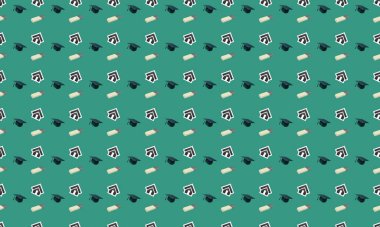 Farklı aksesuarlara sahip renkli arkaplan