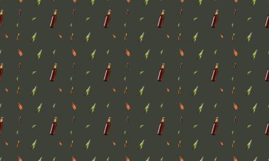 Farklı aksesuarlara sahip renkli arkaplan