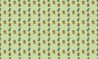 Farklı aksesuarlara sahip renkli arkaplan