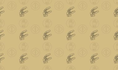 Farklı aksesuarlara sahip renkli arkaplan