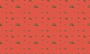 Farklı aksesuarlara sahip renkli arkaplan