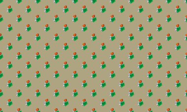 Farklı aksesuarlara sahip renkli arkaplan