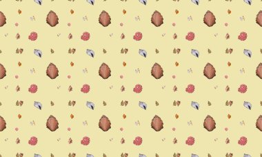 Farklı aksesuarlara sahip renkli arkaplan