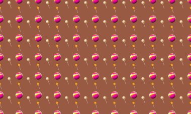 Farklı aksesuarlara sahip renkli arkaplan