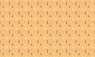 Farklı aksesuarlara sahip renkli arkaplan