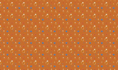 Farklı aksesuarlara sahip renkli arkaplan