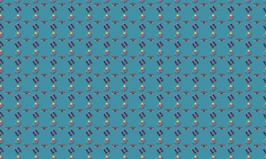 Farklı aksesuarlara sahip renkli arkaplan