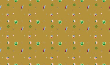 Farklı aksesuarlara sahip renkli arkaplan