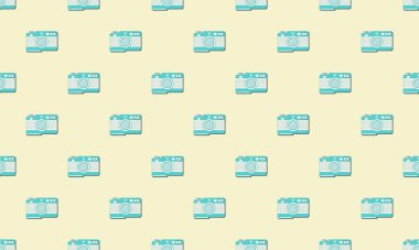 Farklı aksesuarlara sahip renkli arkaplan