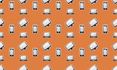 Farklı aksesuarlara sahip renkli arkaplan