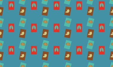 Farklı aksesuarlara sahip renkli arkaplan