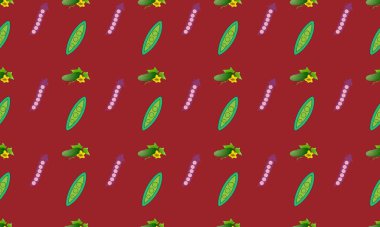 Farklı aksesuarlara sahip renkli arkaplan