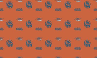 Farklı aksesuarlara sahip renkli arkaplan