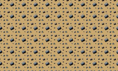 Farklı aksesuarlara sahip renkli arkaplan