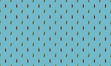 Farklı aksesuarlara sahip renkli arkaplan