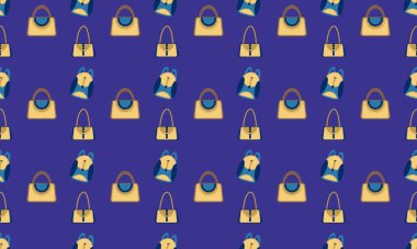 Farklı aksesuarlara sahip renkli arkaplan