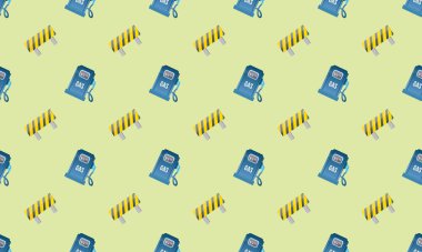 Farklı aksesuarlara sahip renkli arkaplan