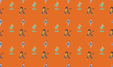 Farklı aksesuarlara sahip renkli arkaplan