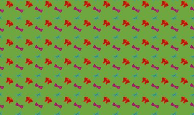 Farklı aksesuarlara sahip renkli arkaplan