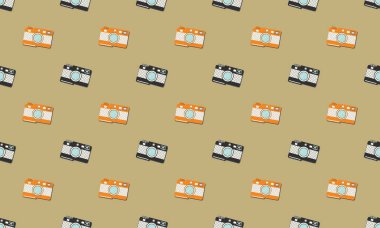 Farklı aksesuarlara sahip renkli arkaplan