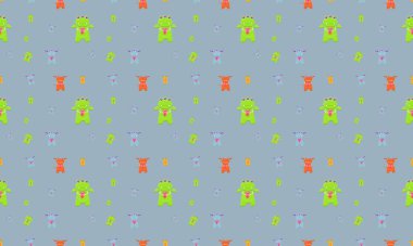 Farklı aksesuarlara sahip renkli arkaplan