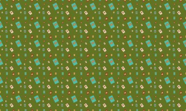 Farklı aksesuarlara sahip renkli arkaplan